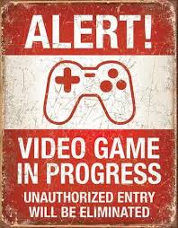 Video Game In Progress Tin Sign Game Room Gamer Room Video Game Rooms