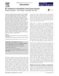 A and b termite & pest control, inc. Pdf Bt Resistance In Australian Insect Pest Species