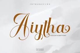 This sweet logo design will work for many different businesses! Aiytha Calligraphy Font All Free Fonts