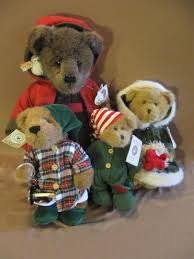 BOYDS CHRISTMAS COLLECTION TEDDY BEARS LOT(4)REDFORD,TED,HOLLY,STUART  W/TAGS