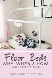If you like the rustic design, this will be a super easy bed frame to make and very durable. Have You Seen Montessori Inspired Floor Beds Popping Up Every Where You Look Me Too Why Because They Are Awesome Toddler Floor Bed Floor Bed House Frame Bed