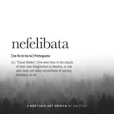 Nefelibata Definition Prints Digital Download Instant Download Definition Print Modern Home Decor Travel Posters Digital Typography Art One Word Quotes Weird Words Unusual Words