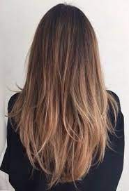 Long Shoulder Length Brown Hair Waves Ends With Balayage Ombre Style Tips Brown Straight Hair Straight Hair Highlights Brunette Hair Color