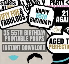 Birthday Party Ideas For Husband Turning 35 35 55th Birthday Photo Booth Printable Props Turning Fifty Etsy 55th Birthday Birthday Photo Booths 55th Birthday Party Ideas