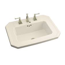 kohler almond bathroom sink in the