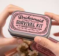 Personalized Survival Kit Box Tin with Text 3 Pcs Wedding Party Favor Gift  for Bridesmaids - CALLIE