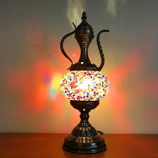 SILVERFEVER Handcrafted Mosaic Turkish Lamp with Blue Snowflake India