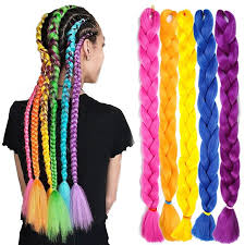 Man brid + long hair. Crochet Hair Braids Jumbo Box Braids Black Blue Blonde Synthetic Hair Braiding Hair 6pcs 3pcs 1pc 6145806 2020 5 19