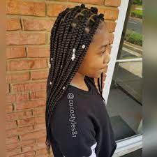 Kid S Medium Box Braids Book Under Feed In Box Braid Combo July Schedule Opens June 15 Kid Braid Styles Medium Box Braids Natural Hairstyles For Kids