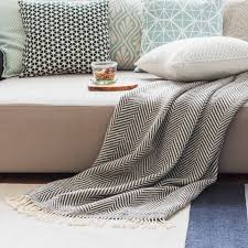Wolldecke Salla Creme Grau Wolldecke Decke Sofa Beige