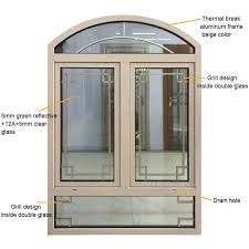 The rich and elegant double door design features a wooden frame with a metallic grill and a frosted glass to conceal the interiors. Best Beige Color Aluminum Frame Arch Window Grill Design Casement Windows China Beige Color Aluminum Frame Arch Window Grill Design Casement Windows Suppliers Cngrandsea Com