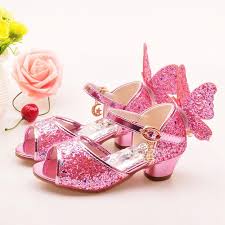 Ulknn Girls Sandals Rhinestone Butterfly Pink Latin Dance Shoes 5 13 Years Old 6 Children 7 Summer High Heel Princes Princess Shoes Kid Shoes Girls Dance Shoes