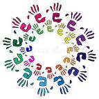 Dwie Ręce W Plamach Dłoń Dłoni Symbol Holiday Holi W Indiach ...