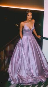 Light Purple Prom Dress A Line Party Dress Spaghetti Straps Evening Dress V Neck Fashion Gown Long Formal Dr In 2020 Trendy Prom Dresses Cute Prom Dresses Prom Outfits