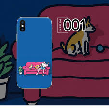 女性iphonexスキンシール韓国イラスト アイフォンxs xs max xr iphone8ネコ犬日常生活 芸術家iphone xs maxスマホシール猫いぬ可愛いカバー 絵柄背面ステッカーiphone7 6sペア男女おしゃれ スマホ シール 韓国 イラスト いぬ