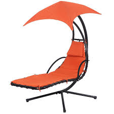 Hanging Chaise Lounge Chair Arc Stand Air Porch Swing Hammock Canopy Orange Lawn Amp Garden Home Amp Garden Liegestuhl Chaiselongue Stuhle