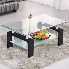 Glass table tops can protect your furniture from scratches and possible damage. Furniture Small Glass Side Tables 2 Tier Sofa End Tea Coffee Tables With Storage Home Furniture Diy