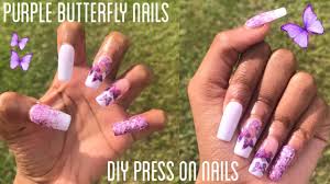 Check spelling or type a new query. Purple Butterfly Nails How To Make Press On Nails At Home For Beginners Easy Fake Square Nails Youtube