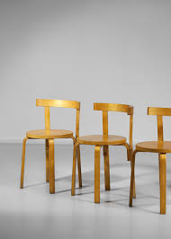 The table is constructed from real birch plywood, a timeless material, used for its durability and strength by design pioneers such as ray & charles eames and alvar aalto. Suite Of 5 Chairs Dlg Alvar Aalto Model 68 In Thermoformed Work F114 Danke Galerie