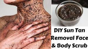 Coffee powder + lukewarm water. Homemade Sun Tan Removal Face And Body Scrub Reduces Cellulite And Stretch Marks Easily At Home Youtube