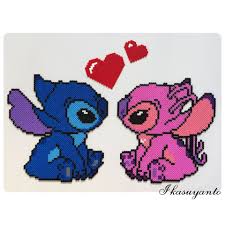 Stitch Angel Stitch And Angel Perler Bead Disney Perler Bead Art