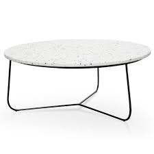Glacier Terrazzo 80cm Coffee Table Black Base Interior Secrets Table Basse Table Basse Metal Table Basse Ronde