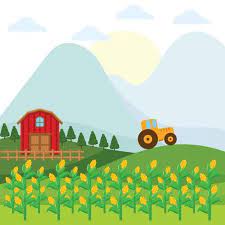 Corn Stalks Farm Background Farm Cartoon Cartoon Background Easy Art For Kids