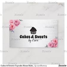Cakes Sweets Cupcake Home Bakery Modern Floral Business Card Zazzle Com Floral Business Cards Cupcake Business Cards Home Bakery