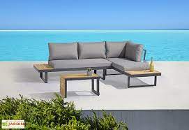 salon de jardin 4 places en aluminium et bois d acacia tokyo salon de jardin encastrable salon de jardin mobilier jardin