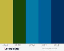 Turmeric Green House Blue Chill Bahama Blue Green Vogue Color Scheme Icolorpalette Green Color Pallete Blue Colour Palette Brown Color Schemes