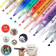 12 24 Colors Acrylic Paint Marker Pen Set Permanent Gold Matellic Pen For Fabric Graffiti Glass Ceramic Painting Art Supplies Marker Pens Aliexpress