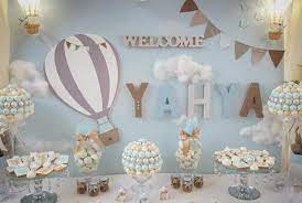 Pin On Baby Shower Hot Air Balloon Rainbow