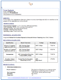 Cv for chartered accountant fresher samples, profile summary, how to write a ca fresher resume, things to keep in mind. Professional Curriculum Vitae Resume Template Sample Template Of Latest Mca Bca Fresher New Resume Format Simple Resume Format Career Objectives For Resume
