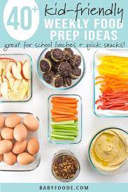 Teach kids about nutritious food in your child care and early education program with creative children's activities about healthy eating. 40 Kid Friendly Weekly Food Prep Ideas Perfect For School Lunches Quick Snacks Baby Foode