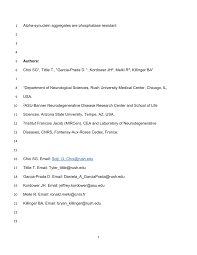 PDF) Title: Aggregation inhibits alpha-synuclein dephosphorylation  resulting in the observation of pathological enrichment