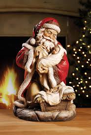 Santa With Baby Jesus 16 Inch Christmas Sculpture Figurine Decoration Buy Online In Cayman Islands At Desertcart 39258993
