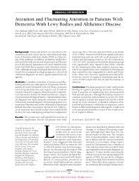 Pdf Attention And Fluctuating Attention In Patients With Dementia With Lewy Bodies And Alzheimer Disease