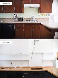 The shelves are not adjustable and there is not enough space between the bottom of the cabinet and the first shelf. Reconfiguring Existing Cabinets For A Fresh Look A Beautiful Mess