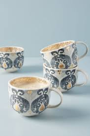 Le creuset® signature coffee mugs in artichaut (set of 4) $63.99. Tanja Mugs Set Of 4 Mugs Anthropologie Mugs Pottery Mugs