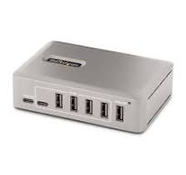 10-Port USB-C Hub - 8x USB-A/2x USB-C - Self-Powered w/65W Power Supply - USB 3.1 10Gbps - Desktop/Laptop USB Hub w/USB-IF Certified 3ft Locking ...