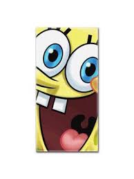 Spongebob Big Smile 30x60 Fiber Reactive Cotton Beach Towel Beach Towel Spongebob Cotton Beach Towel