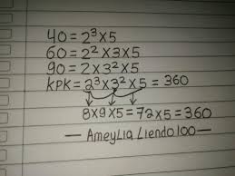 Kelipatan Terkecil Kpk Dari 40 60 Dan 90 Adalah Brainly Co Id