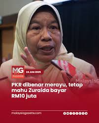 Parti Keadilan Rakyat (PKR) dibenar merayu keputusan Mahkamah Rayuan yang  mengurangkan bayaran bon yang perlu dijelaskan oleh bekas Naib Presidennya,  Datuk Zuraida Kamaruddin daripada RM10 juta kepada RM100,000. Panel tiga  hakim Mahkamah