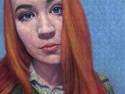 Snowflake in Red Painting by James W Johnson