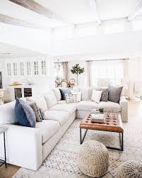 Large White Sofa In Modern Boho Living Room Decor Cottage Style Living Room Living Room Decor Neutral Living Room Sofa Design