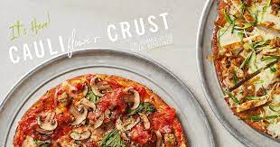 This thin crust pizza features ricotta, mozzarella, parmesan, asiago, and romano cheeses over tomato basil sauce. California Pizza Kitchen S Cauliflower Crust Featured In Usa Today