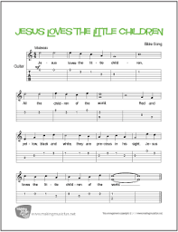The books in the new testament. Jesus Loves The Little Children Free Beginer Guitar Sheet Music Tab