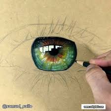 Karakalem Ile Cizilmis Bayan Gercek 3d Renkli Goz Cizimleri Ve Teknikleri Guzel Sozler Cizim Ilham Veren Sanat Sanatsal Resimler