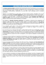 En consecuencia, y a modo de ejemplo, pueden considerarse como manifestaciones de dicho deber la. Dias De Asuntos Propios Laboral Pensiones