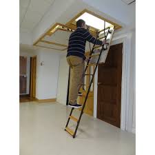 Pull down the attic stairs with the help of the hook or rod and use it. Space Saver Insulated Attic Stairs